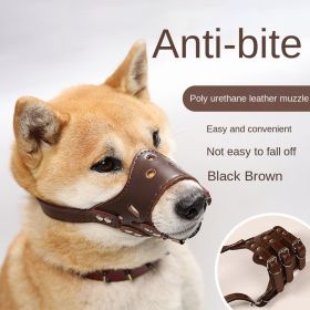 Dog mouth mask; anti-barking; anti-bite; dog mouth cover; puppy medium and large dogs; small dog masks; teddy golden retriever barker (colour: Black muzzle, size: XL)