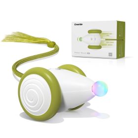 Cheerble Smart Interactive Toy, Wicked Mouse Neo, Automatic Running with Tail and Lights, Rechargeable for Bored Adult Felines (Color: Green)