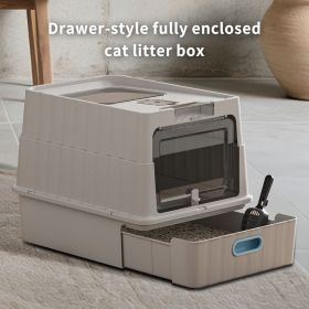 Drawer Cat Litter Box (Color: Grey)